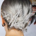 Spony do vlasů - sada stříbrných větviček