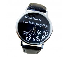 Unisex hodinky "Whatever..." s černým páskem