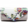 Společenská večerní kabelka - bílá "Floral Clutch"