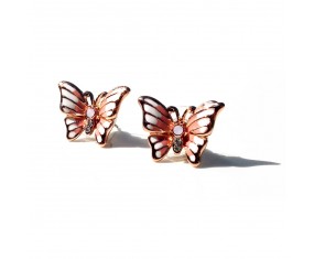 Náušnice s růžovými motýlky