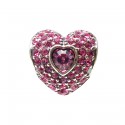 Přívěsek na náramek "Pink Heart" 925 Sterlingové stříbro